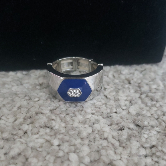 boutique Other - Silver and Blue Men's Ring Stretch Band Fashion